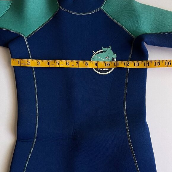 Team Magnus Blue and Green Wet Suit Size 152 (11-12 yrs old) - Picture 6 of 7